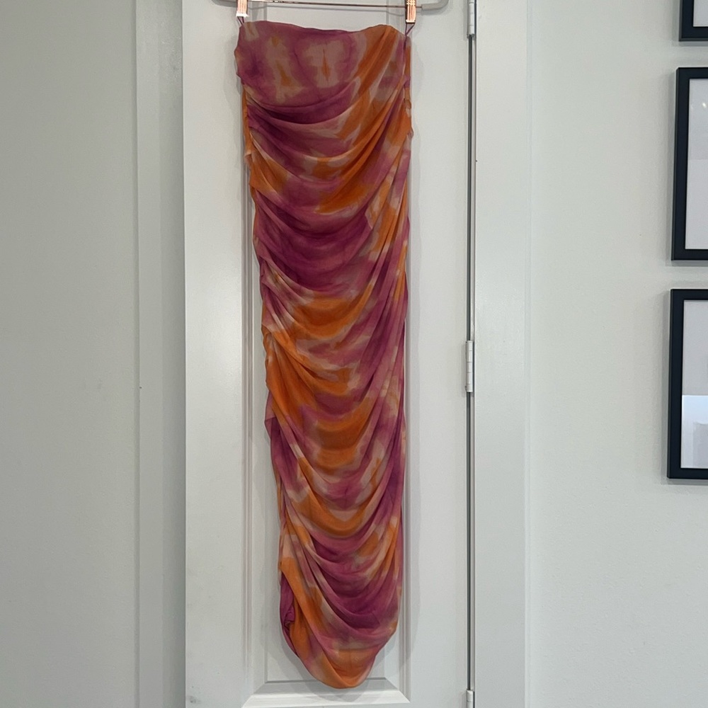 Zara colorful strapless dress size 8